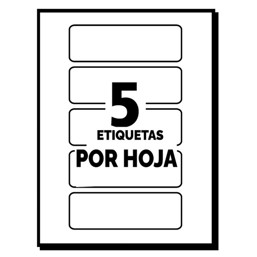 ETIQUETA RECTANGULAR VARIOS COLORES LÁSER 2.5 CM X 7.6 CM PAQ 200