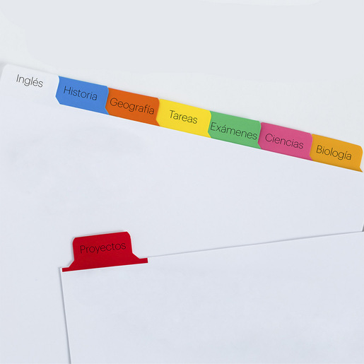 SEPARADORES BORRABLES 8 PESTAÑAS MULTICOLOR 1 JUEGO