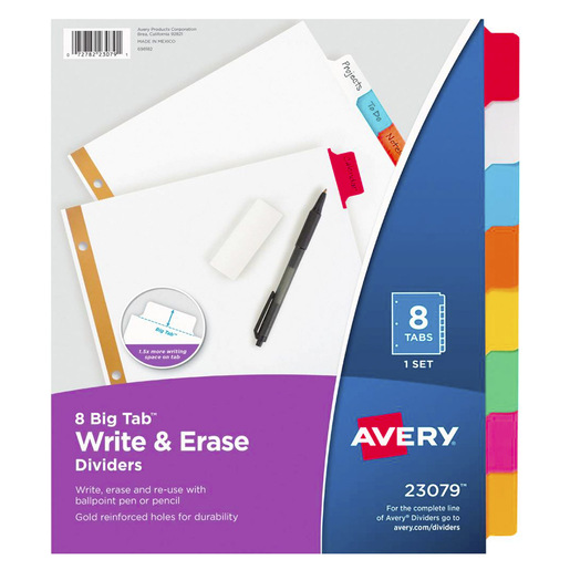 SEPARADORES BORRABLES 8 PESTAÑAS MULTICOLOR 1 JUEGO