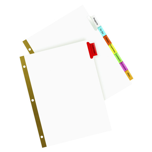 SEPARADOR INSERTABLE CON PESTAÑAS MULTICOLOR 8 PESTAÑAS