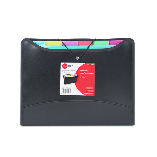 ARCHIVERO EXPANDIBLE 13 DIVISIONES T CARTA DE COLORES C/LIGA Y BOTON PORTATIL