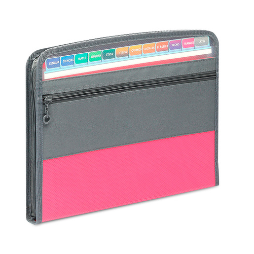 ARCHIVO EXPANDIBLE DE TELA CON ZIPPERIOFFICE13 BOLSILLOS IO-ZP200