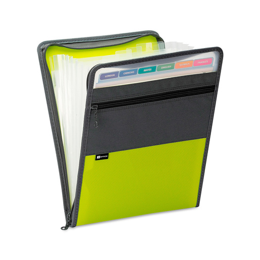 ARCHIVO EXPANDIBLE  VERTICALDE TELA CON ZIPPER7 BOLSILLOS IO-ZP401
