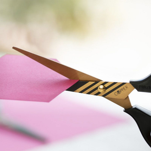 TIJERA MILAN OFICINA COPPER NEGRO (MEDIDA 17CM)