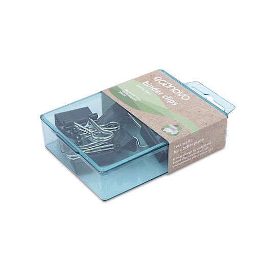 SUJETADOCUMENTOS ECONOVO 19MM 8U (100% PLASTICO RECICLADO)