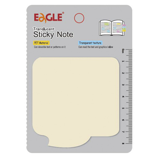 NOTAS ADHESIVAS EAGLE TRANSPARENTES AMARILLO (76X76 MM)