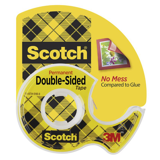 CINTA DOBLE ADHESIVO SCOTCH CON DISPENSADOR (12MMX6.3MTS)