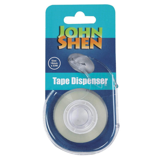 CINTA ADHESIVA CON DISPENSADOR TRANSPARENTE 1U (MEDIDA 18MM X 33MTS)