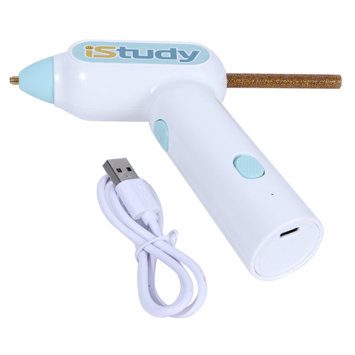 PISTOLA DE SILICON ISTUDY (SIN CORDON, RECARGABLE, PERFECTA PARA TRABAJOS DE ARTE, DECORACION Y DIY)