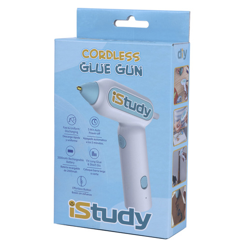 PISTOLA DE SILICON ISTUDY (SIN CORDON, RECARGABLE, PERFECTA PARA TRABAJOS DE ARTE, DECORACION Y DIY)