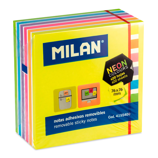 NOTAS ADHESIVAS MILAN 3 X 3 NEON 400H