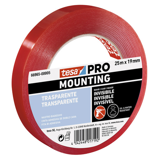 CINTA TESA DOBLE CARA PRO TRANSPARENTE 25X19MM
