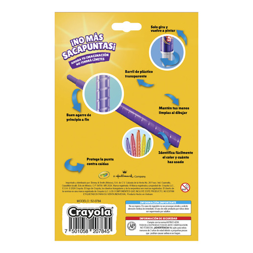 CRAYONES CRAYOLA MINI TWISTABLES RETRACTILES 12U