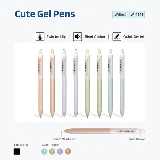 BOLIGRAFO GEL SILENCIOSO 0.5MM NEGRO WRITECH