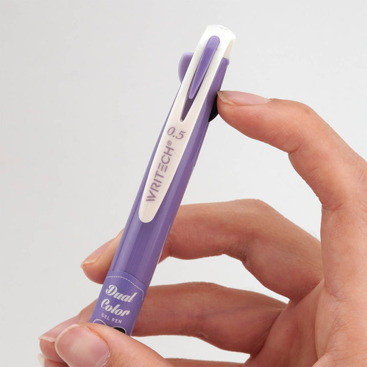 BOLIGRAFO GEL DUAL LILA+NEGRO 0.7MM WRITECH