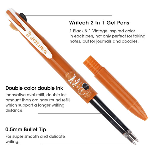 BOLIGRAFO GEL DUAL VERDE OBSCURO+NEGRO 0.7MM WRITECH