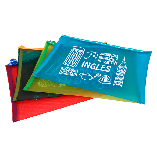 BOLSA PARA MATERIAS TOP TEAM CON ZIPER 4U