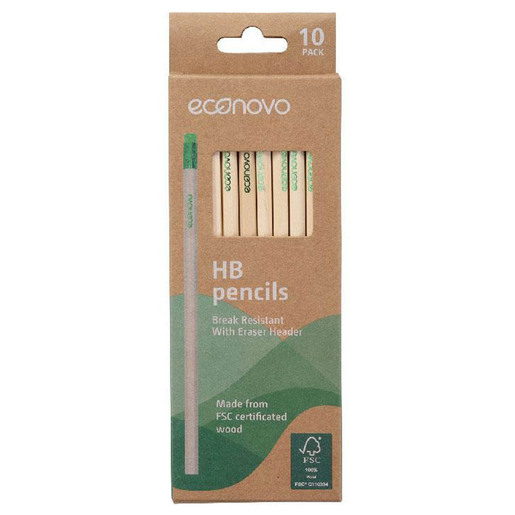 LAPIZ DE GRAFITO ECONOVO MADERA 10U