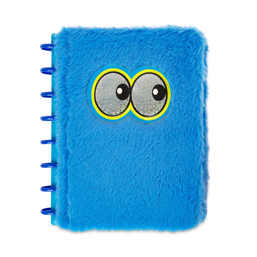 LIBRETA PLUSH CRE8 LINEAS AZUL  80H