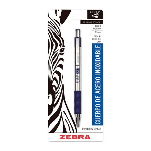 ROLLERBALL ZEBRA METALICO G-301 AZUL 1U