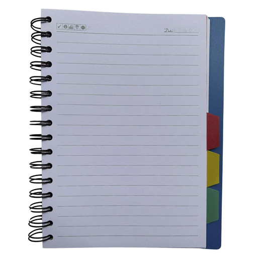 CUADERNO ESPIRAL ISTUDY A5 MULTIMATERIAS 5 DIVISIONES 70G COLORES SURTIDOS