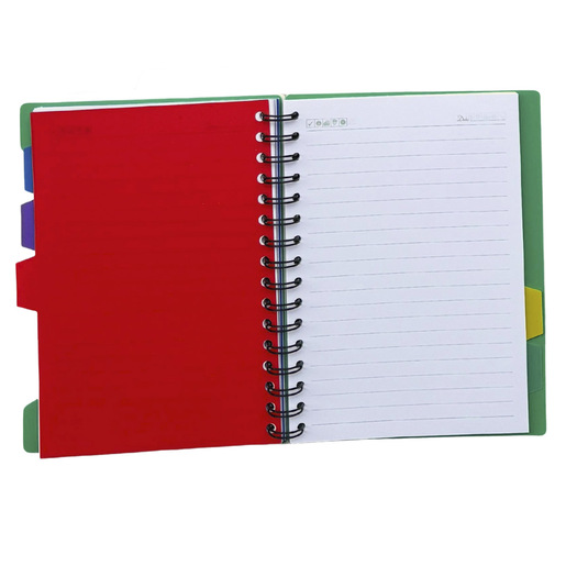 CUADERNO ESPIRAL ISTUDY A5 MULTIMATERIAS 5 DIVISIONES 70G COLORES SURTIDOS