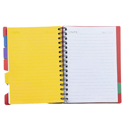 CUADERNO ESPIRAL ISTUDY A5 MULTIMATERIAS 5 DIVISIONES 70G COLORES SURTIDOS