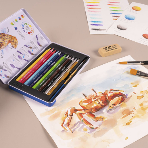 LAPICES DE COLORES MILAN ACUARELABLES 12U (INCLUYE PINCEL)