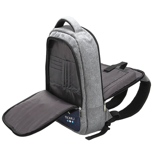 MOCHILA PARA LAPTOP MOLVU U2 NEGRO CON GRIS CLARO