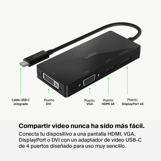 ADAPTADOR BELKIN USB C AVC003BTBK