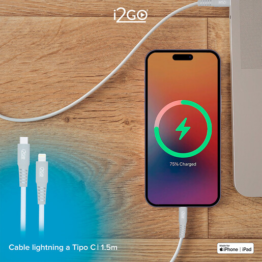 CABLE LIGHTNING A TIPO C, I2GO