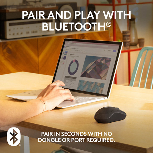 MOUSE LOGITECH OPTICO M240 SILENCIOSO, INALAMBRICO, BLUETOOTH, 4000DPI COLOR GRIS