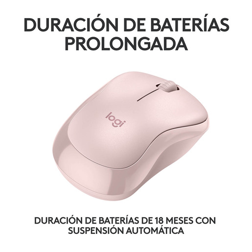 MOUSE LOGITECH OPTICO M240, SILENCIOSO, INALAMBRICO, BLUETOOTH, 400DPI COLOR ROSA
