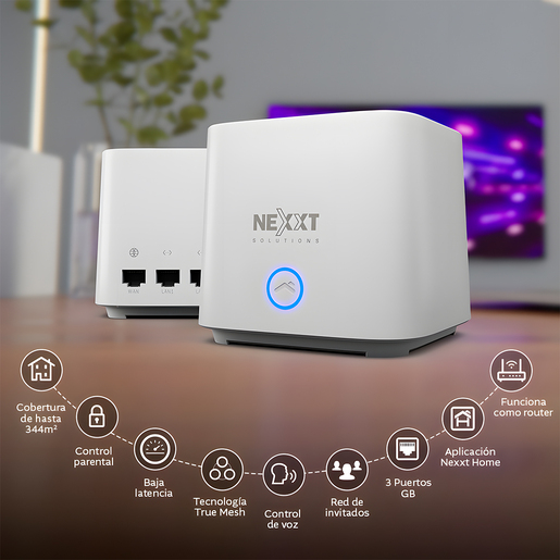 ENRUTADOR DE MALLA NEXXT CASA PERNO AX1800 PAQUETE DE 2