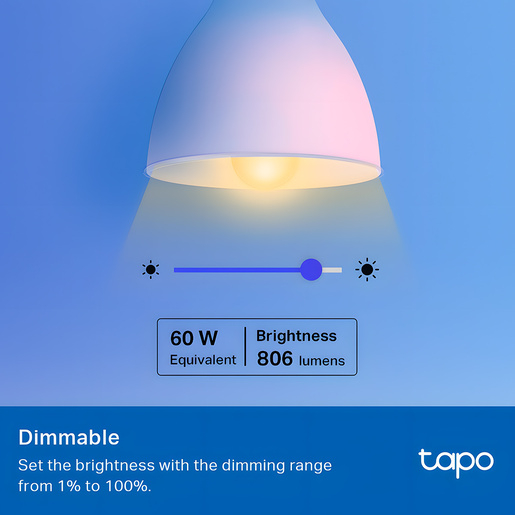 BOMBILLA INTELIGENTE WI-FI TAPO, MULTICOLOR