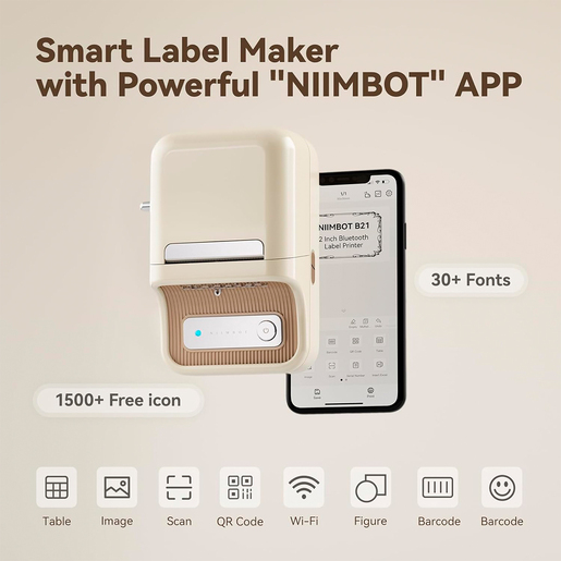 ETIQUETADORA/ROTULADORA NIIMBOT CLASSIC B21S CREMA
