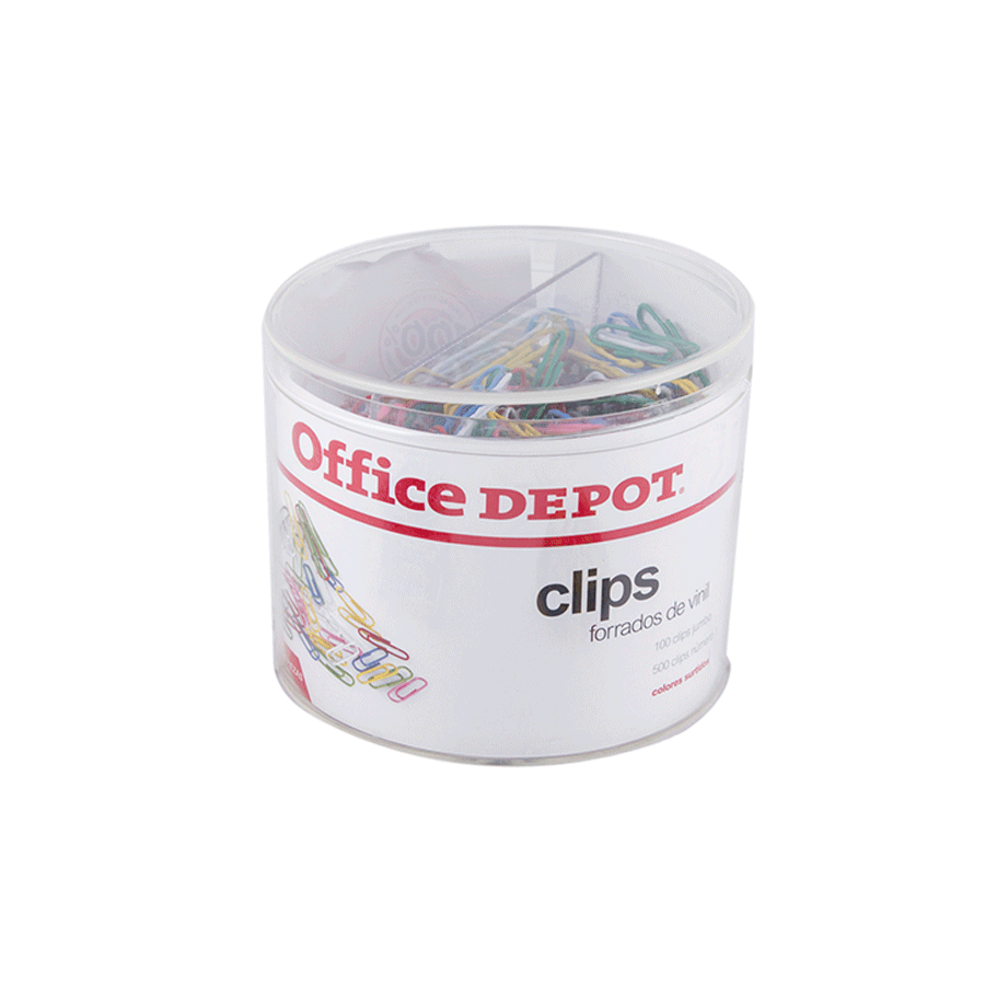 CLIPS DE COLORES OFFICE DEPOT (600 PIEZAS)