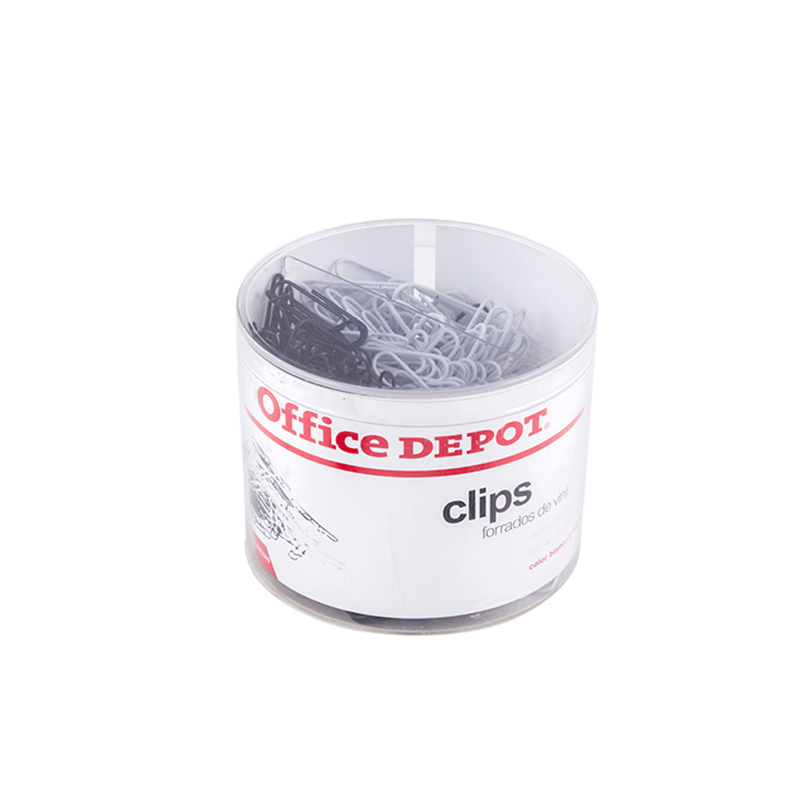 CLIPS BLANCO Y NEGRO OFFICE DEPOT (500 PIEZAS)