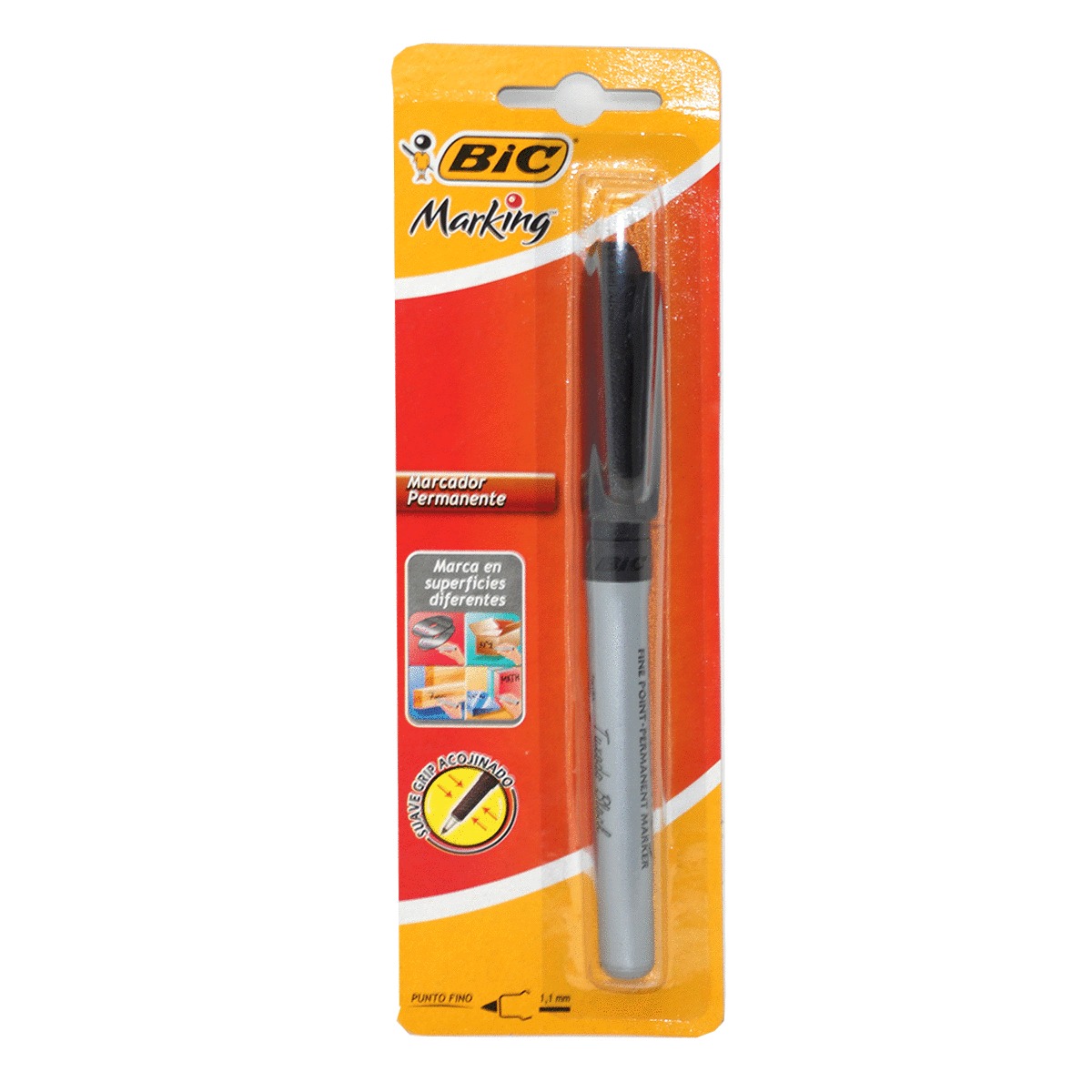 MARCADOR PERMANENTE GRIP (COLOR NEGRO) 1 UNIDAD