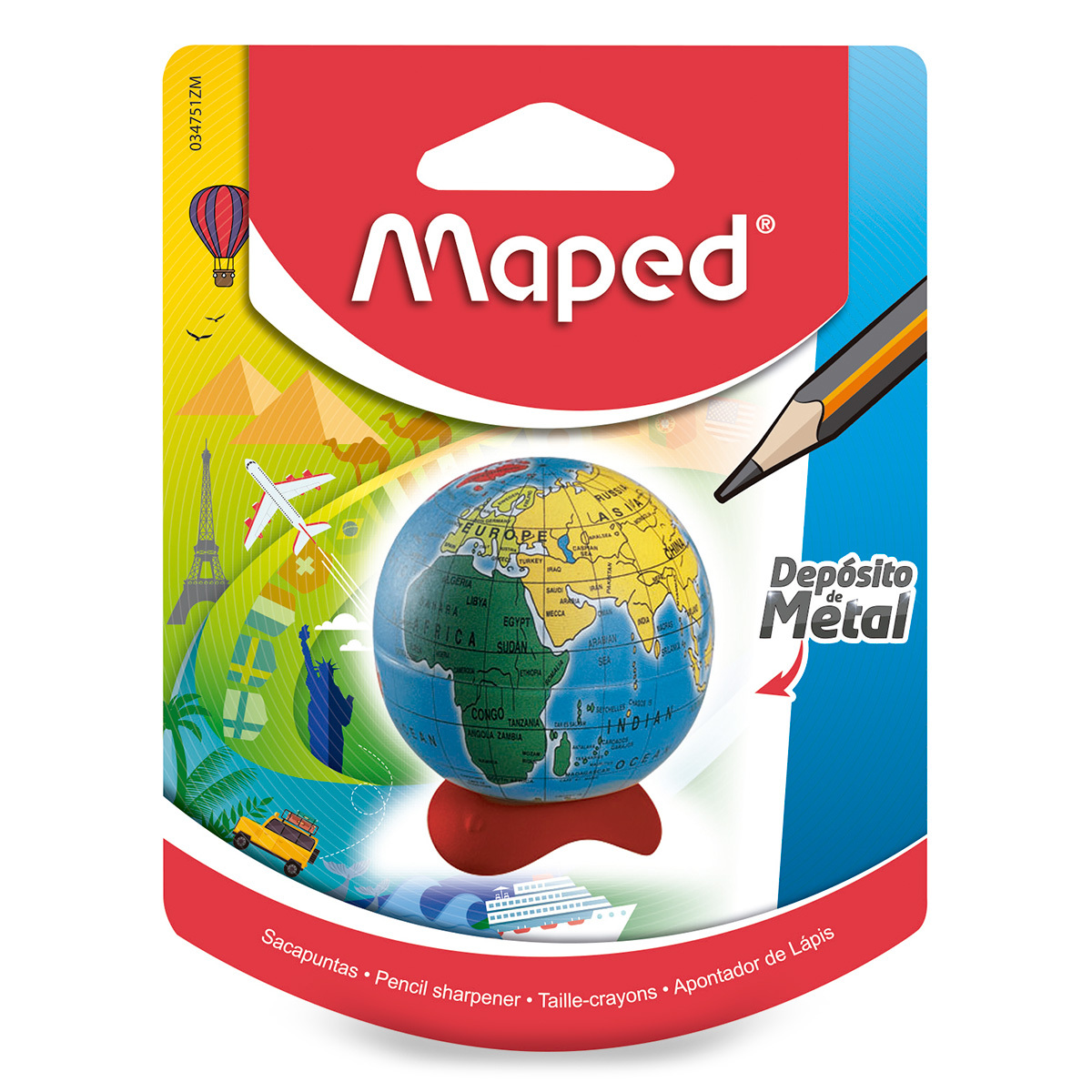 SACAPUNTAS GLOBE MAPED PIEZA