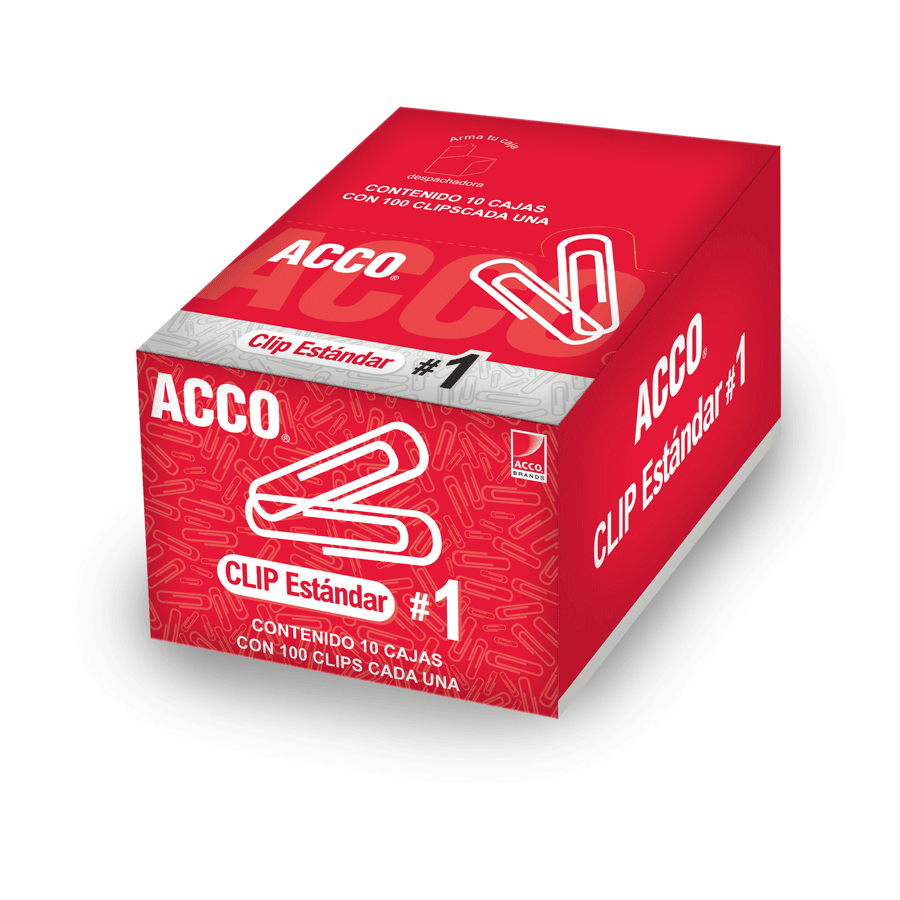 CLIP ACCO N. 1 (ESTANDAR, PAQUETE CON 10 CAJAS)