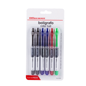 ROLLER BALL PAQUETE DE 6 SURTIDO OFFICE DEPOT