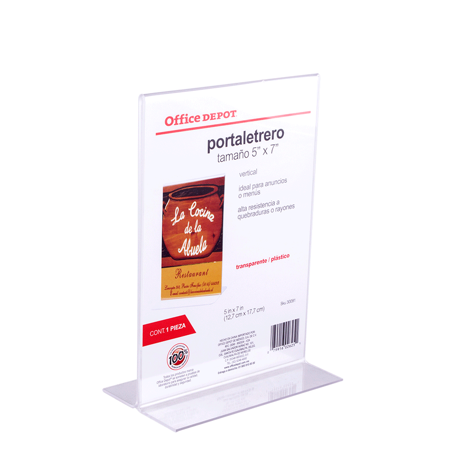 PORTA LETRERO CON BASE OD